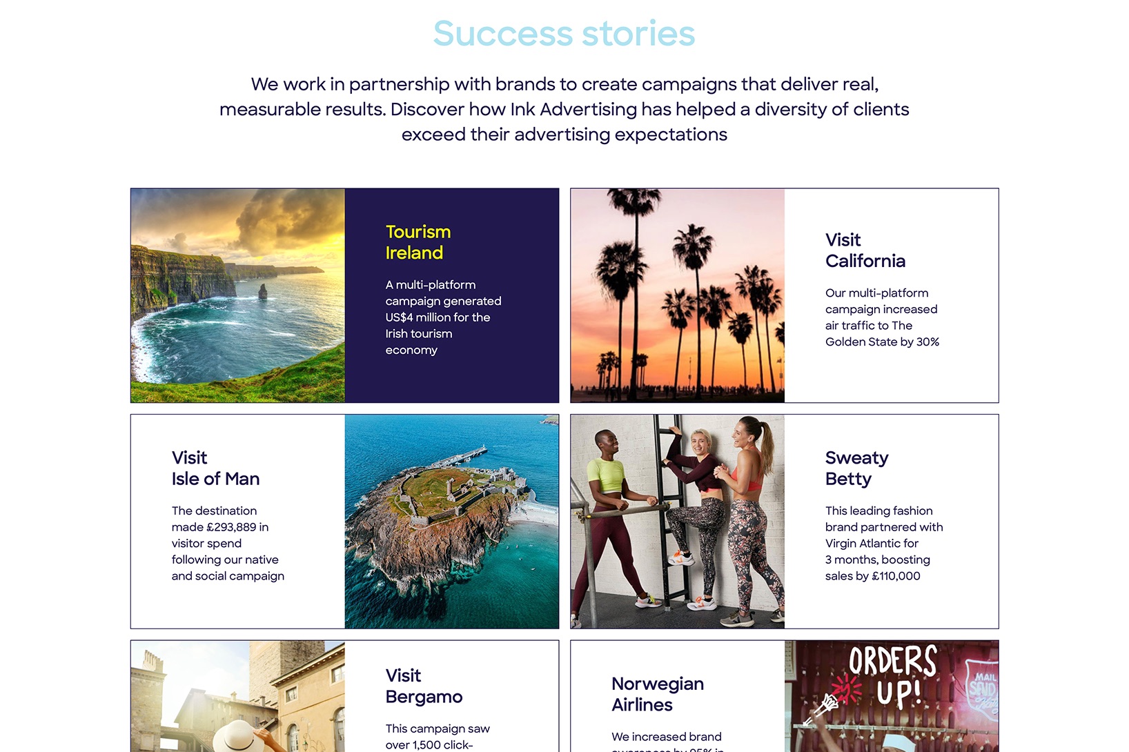 Case studies with hover style