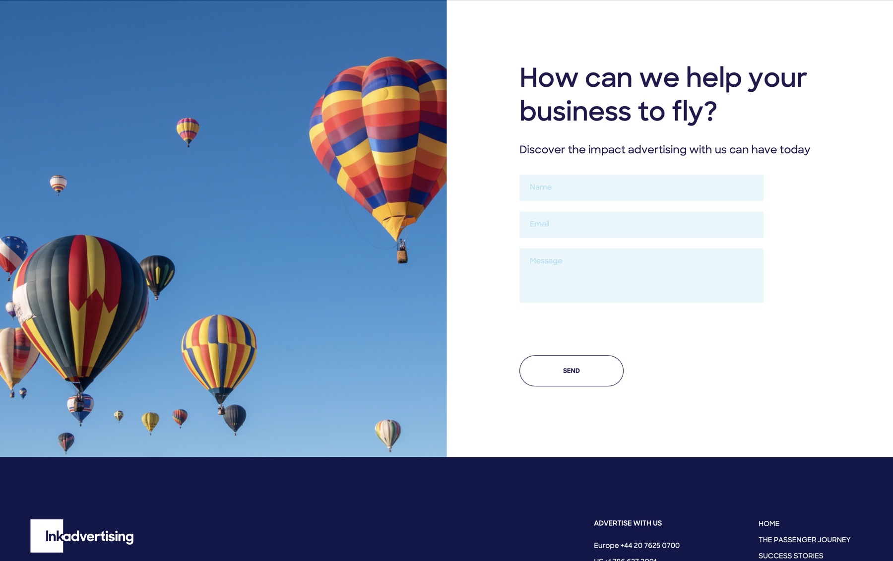 Contact enquiry forms connected to third-party systems