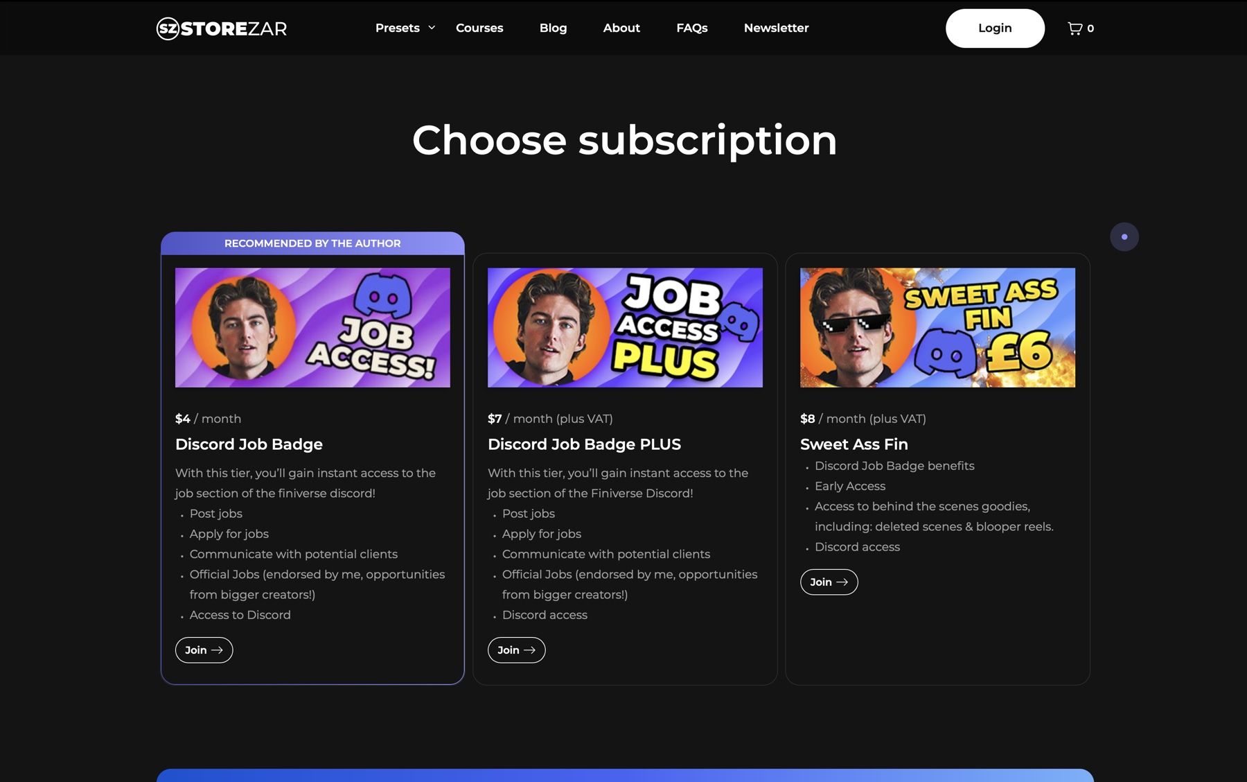 Affiliate and other third-party product types